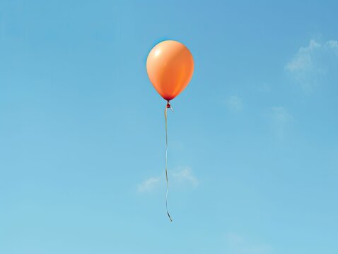 A Single Red Balloon Floating In A Clear Sky, Generative Ai