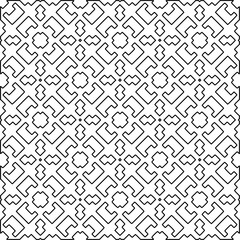 Geometric pattern of lines.  Black and white pattern for web page, textures, card, poster, fabric, textile.