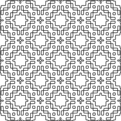 Geometric pattern of lines.  Black and white pattern for web page, textures, card, poster, fabric, textile.