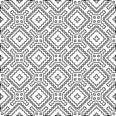 Geometric pattern of lines.  Black and white pattern for web page, textures, card, poster, fabric, textile.