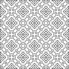 Geometric pattern of lines.  Black and white pattern for web page, textures, card, poster, fabric, textile.