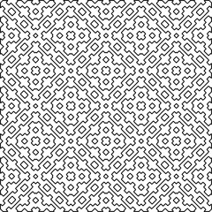 Geometric pattern of lines.  Black and white pattern for web page, textures, card, poster, fabric, textile.