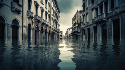 Naklejka premium Rising Sea Levels - Climate Change
