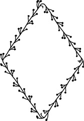 Diamond Frame Flower frame leaf wreath Frame picture vector photo frame floral border Black decoration romantic winner award congratulations wedding anniversary birthday new year newborn Christmas