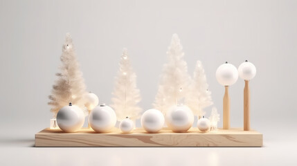 3D podium display, white background for product presentation or text. Generative Ai