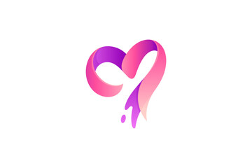 heart design logo with splash effect
