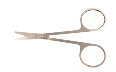 small steel scissors for manicure or surgery, isolated transparent background, png