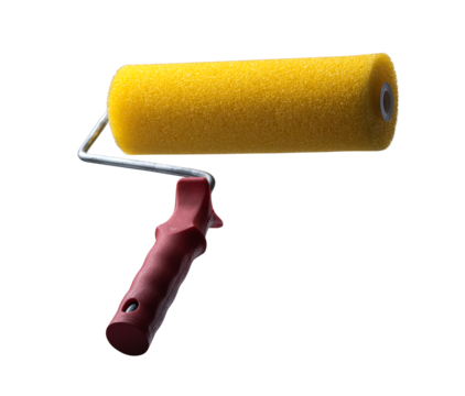 Yellow Paint roller on a isolated background