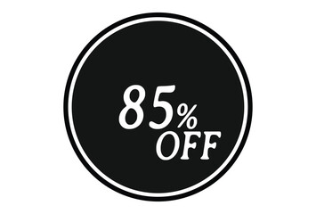 85% Off, Sale Discount Banner. Discount offer price, special offer sales promotions. vector template illustration