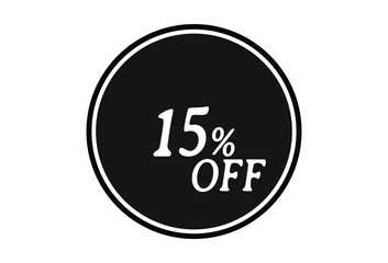 15% of Discount. Discount price. Special offer discount.The concept of the social network.Vector illustration.