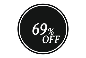 69% Off, Sale Discount Banner. Discount offer price, special offer sales promotions. vector template illustration
