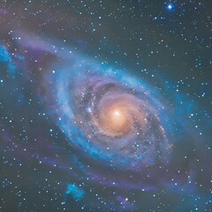 Obraz na płótnie Canvas A swirling galaxy in deep shades of blue and purple5, Generative AI