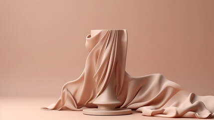 Nature wind. Beauty, cosmetic product presentation stand. Generative Ai