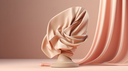 Nature wind. Beauty, cosmetic product presentation stand. Generative Ai