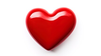 Symbol of Love and Valentine's Red heart shape isolated on white background.