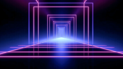 An abstract minimal neon background with a glowing line was created - generative ai.