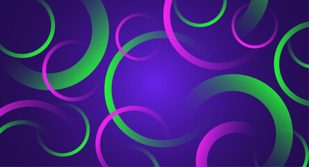 Neon colored gradient circles element background, modern copy space