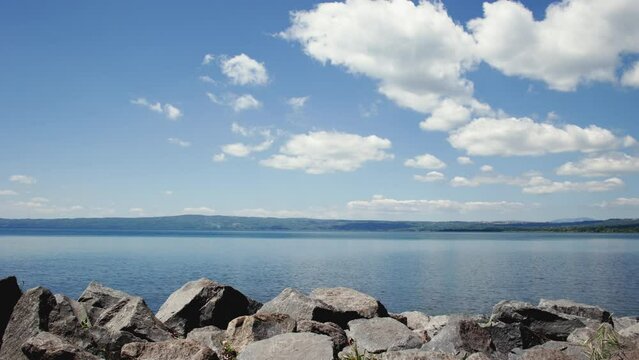 Cloudy day over Bolsena Lake  time lapse