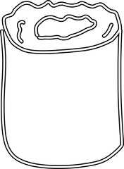 Sushi japanese cuisine line drawing.