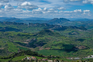 view from San Marino town over the surrounding landscape