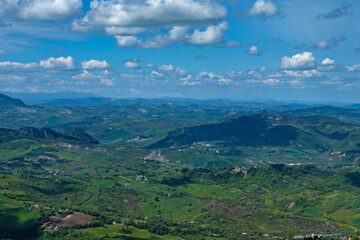 view from San Marino town over the surrounding landscape