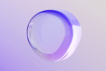 Speech bubbles on iridescent holographic gradient colors background. 3D shape chat bubble.