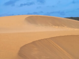 Fototapeta na wymiar Untouched natural sand dunes with blue sky good for nature background