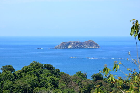 Aerial View Of A Beach Located In The Manuel Antonio National Park, Costa Rica