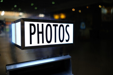 Photo Sign Light Box with Beautiful Bokeh Background.