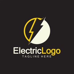 Electric logo design template,isolated on black background