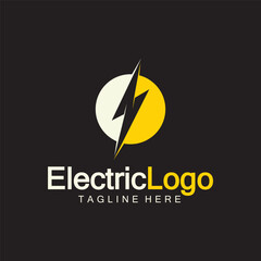 Fototapeta na wymiar Electric logo design template,isolated on black background