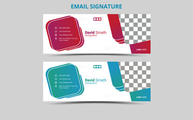 Vector Corporate Modern Email Signature Design Template. 