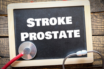 stroke prostate words on chalk board