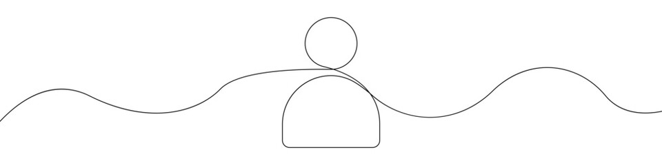 A person icon line continuous drawing vector. One line A person icon vector background. A person icon. Continuous outline of a A person icon.