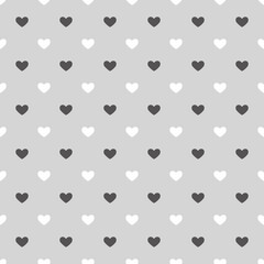 Fototapeta na wymiar Heart seamless pattern on gray background.