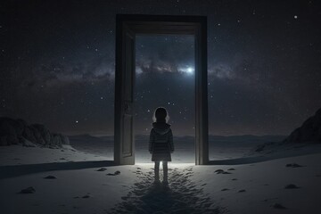 child in a home alone in the galaxy, generative AI