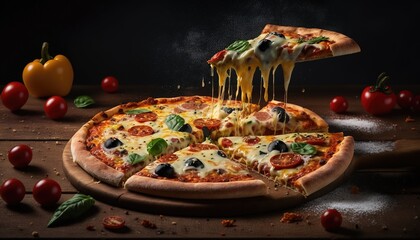 close up of a pizza juice, generative ai