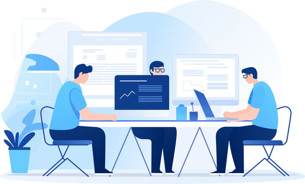 Webdesign - Vector of business people working together