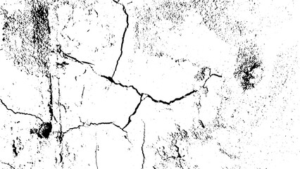 Rustic cracked texture with many cracks and scratches. Abstract background. PNG graphic illustration with transparent background.