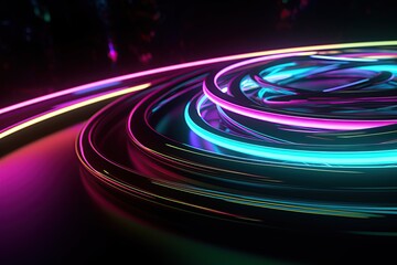 Fototapeta na wymiar abstract background of neon lights trails, created with AI, AI, generative AI 