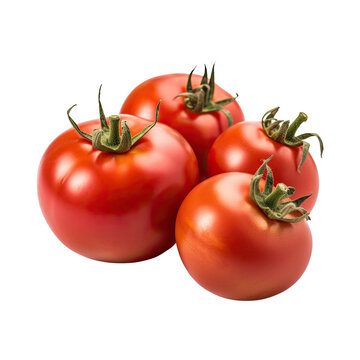 tomatoes isolated on a transparent background, generative ai