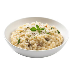 bowl of risotto isolated on a transparent background, generative ai