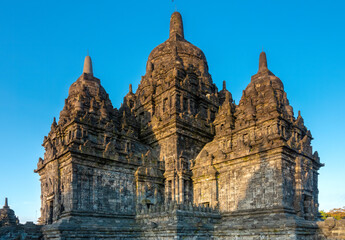 Fototapeta premium Ancient temple ruins of Sewu (candi sewu), an eighth century Mahayana Buddhist temple complex, north of Prambanan, Central Java, Indonesia.