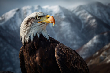 Fototapeta premium Captivating Beauty of the Bald Eagle: A Majestic Portrait