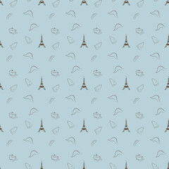 Seamless pattern. Paris. For fashion clothes, wrapping papper, textile. Vector