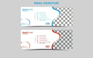 Vector Corporate Modern Email Signature Design Template. 