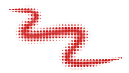 Fototapeta premium Halftone monochrome pattern with squares. Shades of red. Minimalism, vector. Red dots on white background. Background for posters, websites, business cards, postcards.