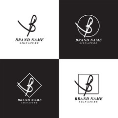 Stylish Letter B Signature Handwriting logo