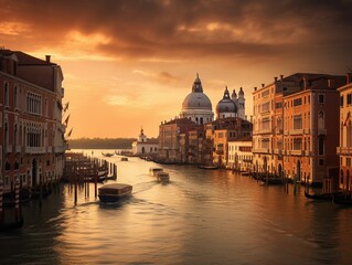 Fototapeta na wymiar Venice's Enchanting Canals at Twilight