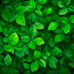 Fototapeta na wymiar Designer background with green leaves. High quality illustration Generative AI